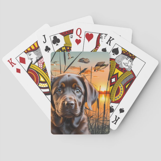 Chocolate Labrador Puppy Playing Cards, Labrador  Cards (Back)
