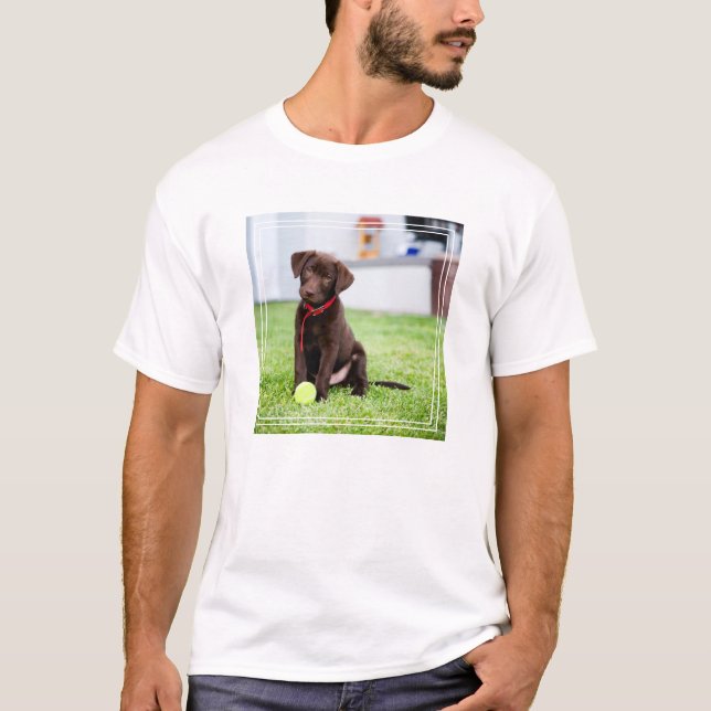 Chocolate Labrador Puppy With Tennis Ball T-Shirt (Front)