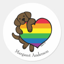 Chocolate Labrador Rainbow Pride