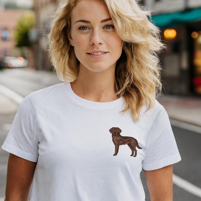 Chocolate Labrador Retriever Art Cute Lab Portrait T-Shirt (Please note: This image is a digital mockup.)