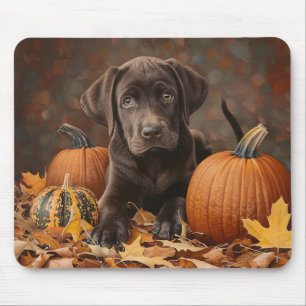 Chocolate Labrador Retriever Autumn Mouse Mat