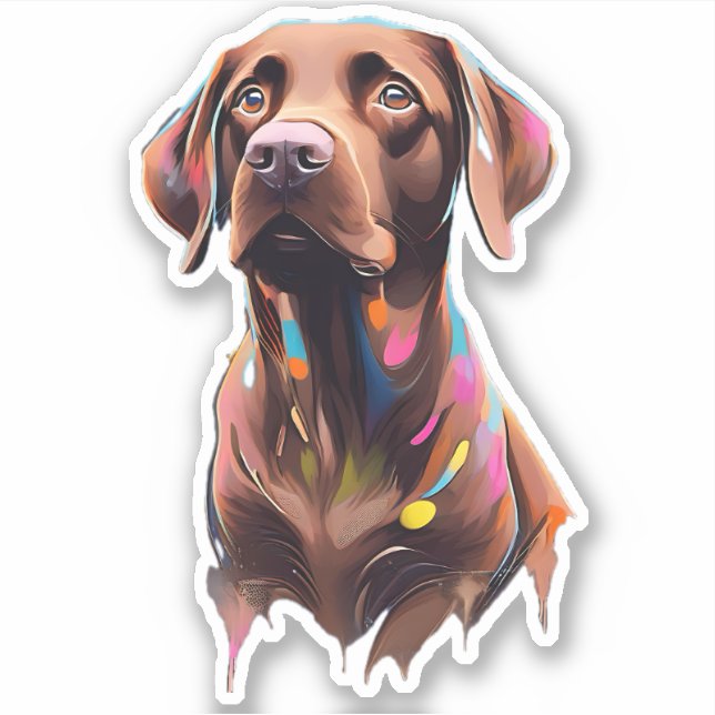 Chocolate Labrador Retriever, "Beau" Vinyl Decal,  (Front)