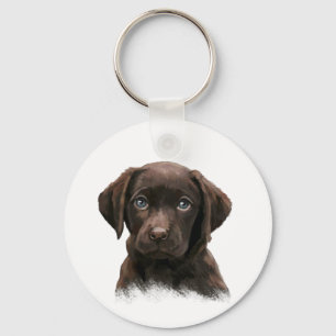 Chocolate Labrador Retriever Brown Key Ring
