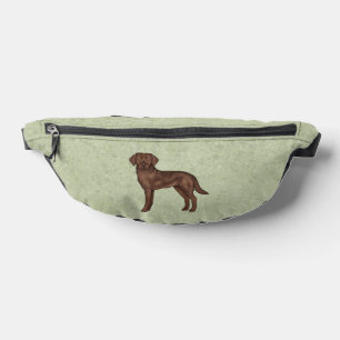 Chocolate Labrador Retriever Brown Lab Dog Green Bum Bags