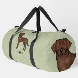 Chocolate Labrador Retriever Brown Lab Dog Green Duffle Bag