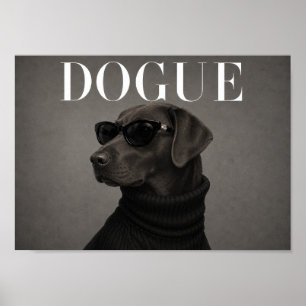 Chocolate Labrador Retriever Chic Fashion Dog Art Poster