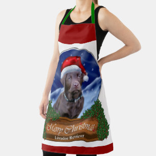 Chocolate Labrador Retriever Christmas Gifts Apron