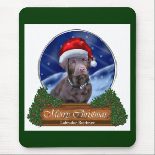 Chocolate Labrador Retriever Christmas Gifts Mouse Mat