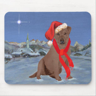 Chocolate Labrador Retriever Christmas Mouse Mat