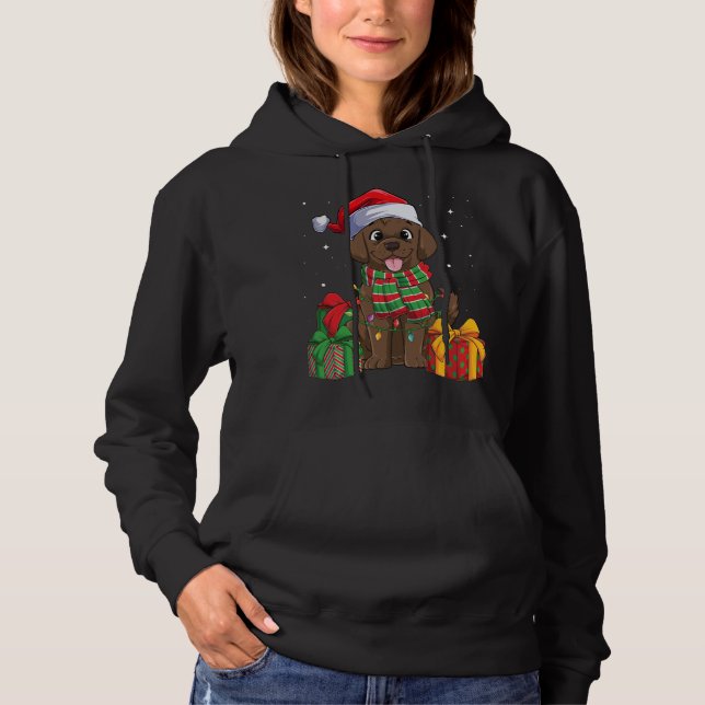Chocolate Labrador Retriever Christmas Xmas Lab Do Hoodie (Front)