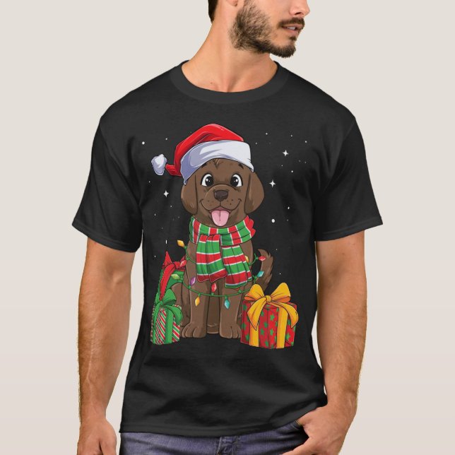 Chocolate Labrador Retriever Christmas Xmas Lab Do T-Shirt (Front)