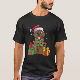 Chocolate Labrador Retriever Christmas Xmas Puppy  T-Shirt
