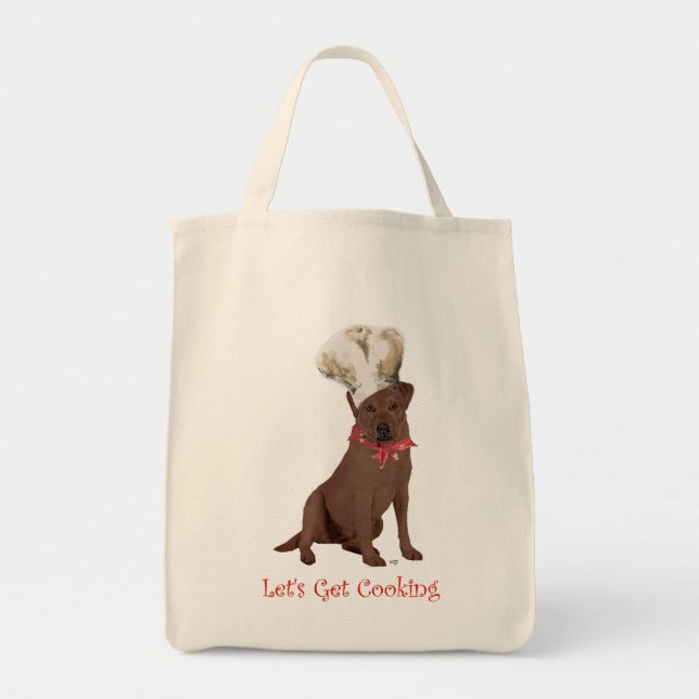 Chocolate Labrador Retriever Cooking Tote Bag (Front)
