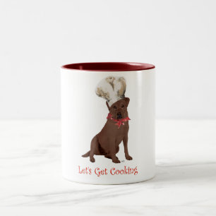 Chocolate Labrador Retriever Cooking Two-Tone Coffee Mug