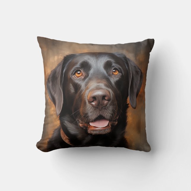 Chocolate Labrador Retriever  Cushion (Front)