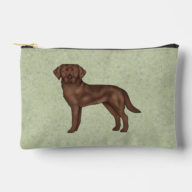 Chocolate Labrador Retriever Cute Cartoon Lab Dog Accessory Pouch (Front)