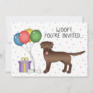 Chocolate Labrador Retriever Cute Dog - Birthday Invitation