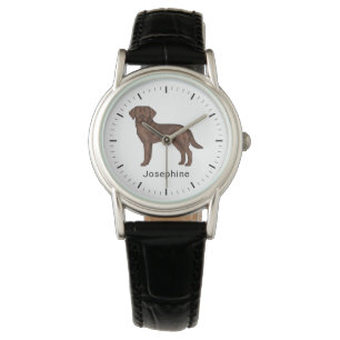 Chocolate Labrador Retriever Cute Lab Dog Art Name Watch