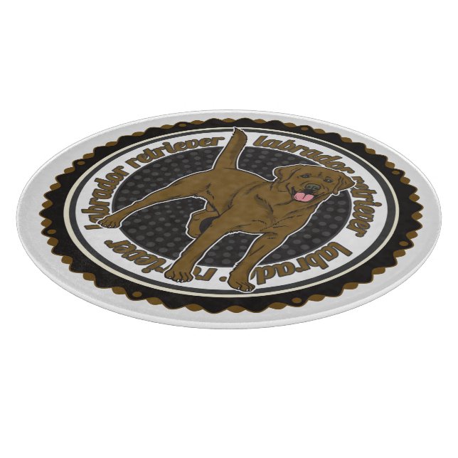 Chocolate Labrador Retriever Cutting Board (Corner)
