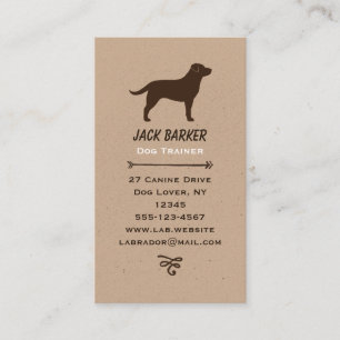 Chocolate Labrador Retriever Dog Breed Silhouette Business Card