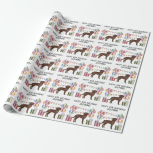 Chocolate Labrador Retriever Dog Colourful Birthda Wrapping Paper