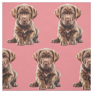 Chocolate Labrador Retriever Dog Fabric