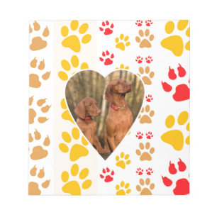 Chocolate Labrador Retriever  Dog Hearts Paw Print Notepad