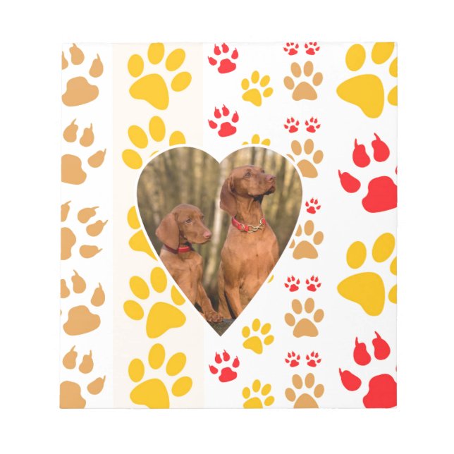Chocolate Labrador Retriever  Dog Hearts Paw Print Notepad (Front)