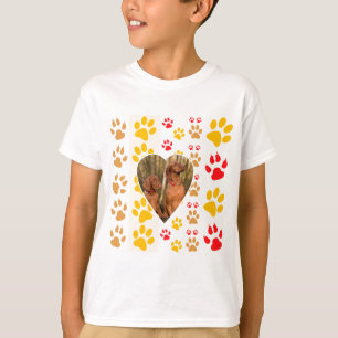 Chocolate Labrador Retriever  Dog Hearts Paw Print T-Shirt