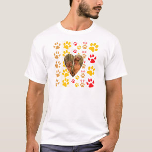 Chocolate Labrador Retriever  Dog Hearts Paw Print T-Shirt