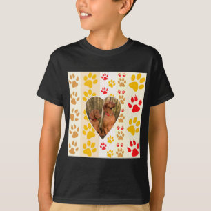 Chocolate Labrador Retriever  Dog Hearts Paw Print T-Shirt