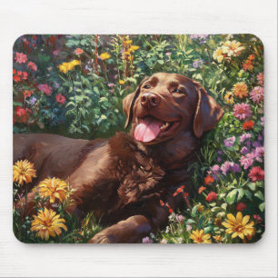 Chocolate Labrador Retriever Dog Lover Garden Mouse Mat