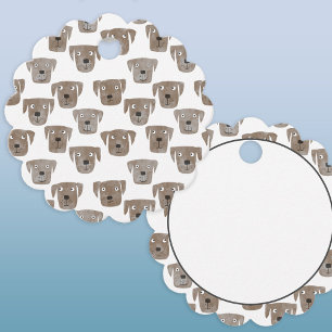 Chocolate Labrador Retriever Dog Pattern Favour Tags