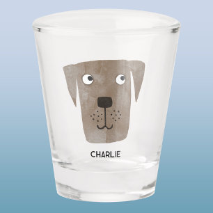 Chocolate Labrador Retriever Dog Personalised Shot Glass