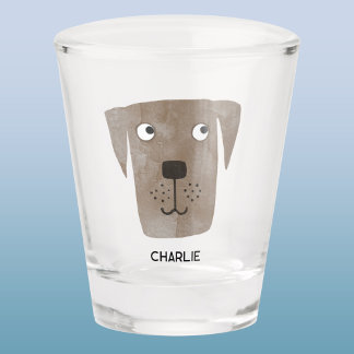 Chocolate Labrador Retriever Dog Personalised Shot Glass