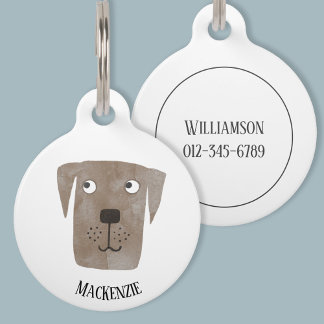 Chocolate Labrador Retriever Dog Personalized Pet Tag