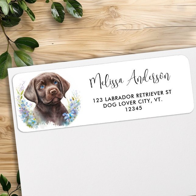 Chocolate Labrador Retriever Dog Return Address (Creator Uploaded)