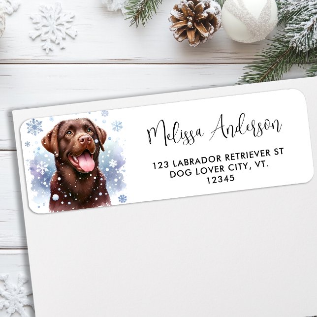 Chocolate Labrador Retriever Dog Return Address (Creator Uploaded)