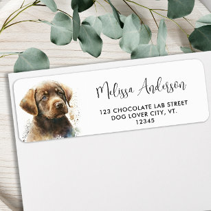 Chocolate Labrador Retriever Dog Return Address