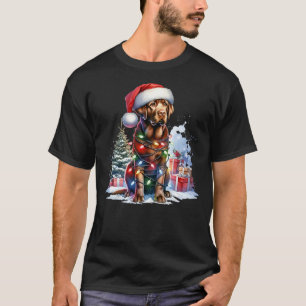 Chocolate Labrador Retriever Dog Santa Christmas T T-Shirt