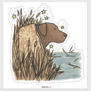 Chocolate Labrador Retriever Hunting Car Decal