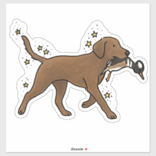 Chocolate Labrador Retriever Hunting Car Decal