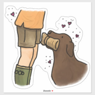 Chocolate Labrador Retriever Hunting Car Decal
