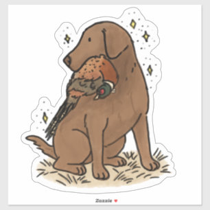 Chocolate Labrador Retriever Hunting Car Decal
