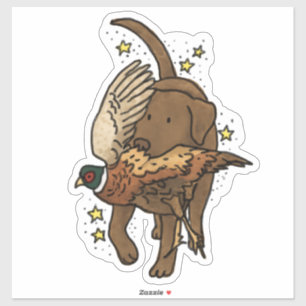 Chocolate Labrador Retriever Hunting Car Decal