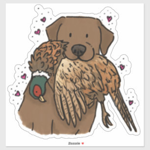 Chocolate Labrador Retriever Hunting Car Decal