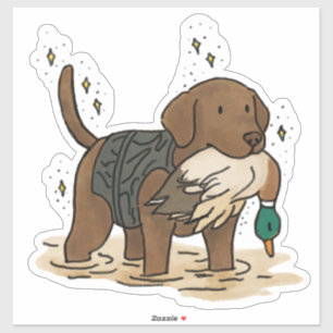 Chocolate Labrador Retriever Hunting Car Decal
