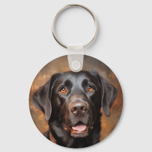 Chocolate Labrador Retriever  Key Ring