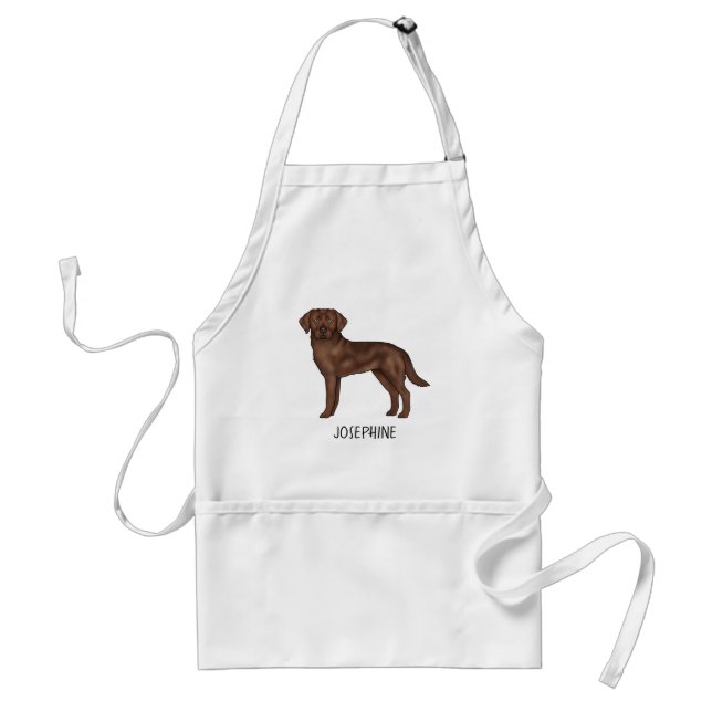 Chocolate Labrador Retriever Lab Dog Custom Name Standard Apron (Front)