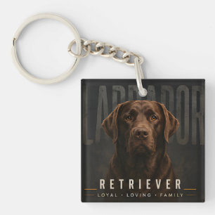 Chocolate Labrador Retriever Loyal Loving Family Key Ring